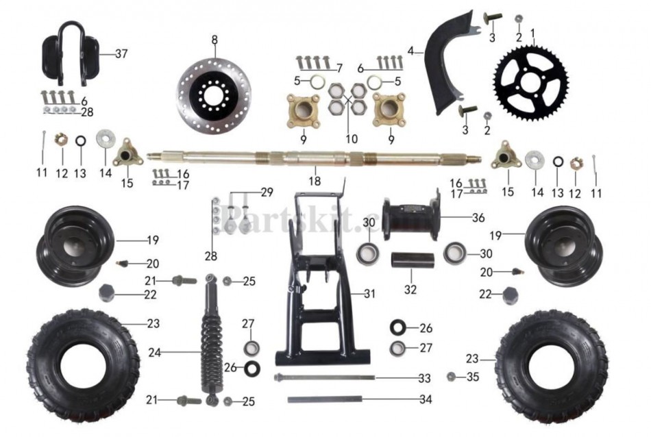 parts for rear suspension of atv taotao ata 125 d -vtt lachute