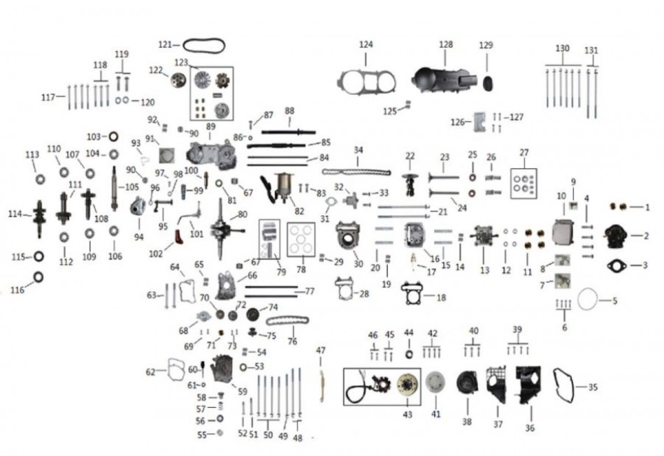 pieces de moteur pour VTT GY6-150CC D-N-R TAOTAO- VTT LACHUTE