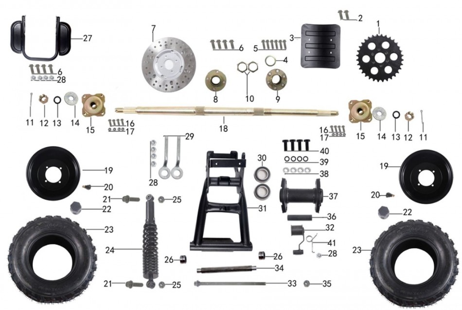 parts for rear suspension of atv taotao ata 150 g  -vtt lachute 