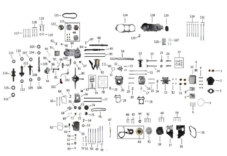 engine parts for buggy 150cc auto taotao -ATV LACHUTE