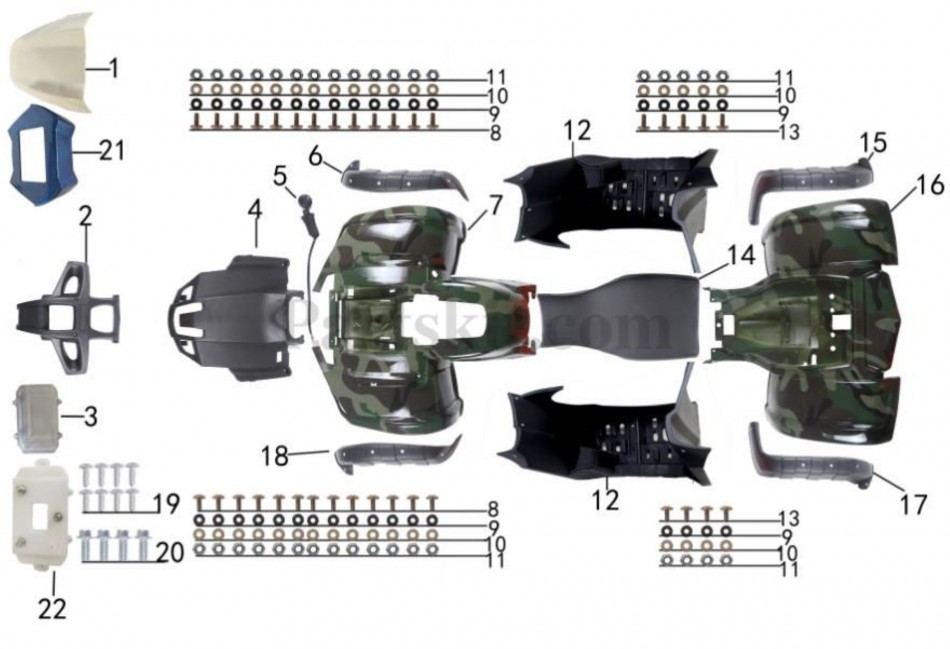 Parts for body of atv TAOTAO BULL  200 - VTT LACHUTE