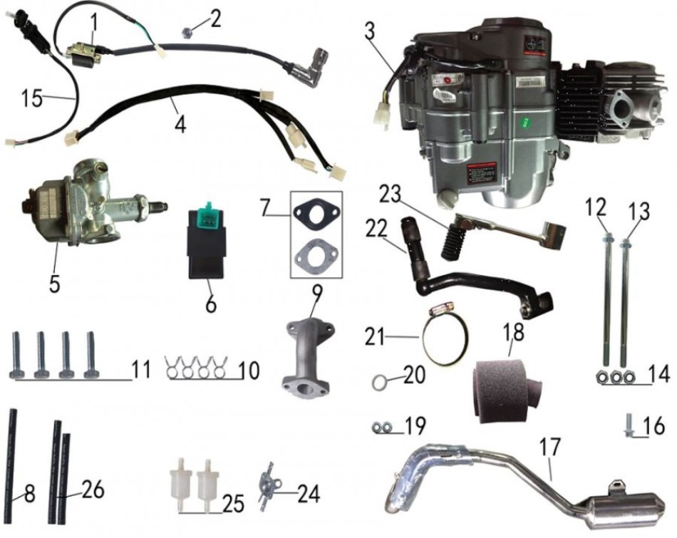 Schéma et pièces électrique et moteur pour TAOTAO DB 27 - VTT LACHUTE