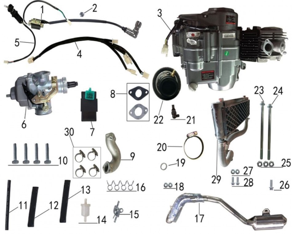 Schéma et pièces du Système électrique et moteur pour TAOTAO DBX1