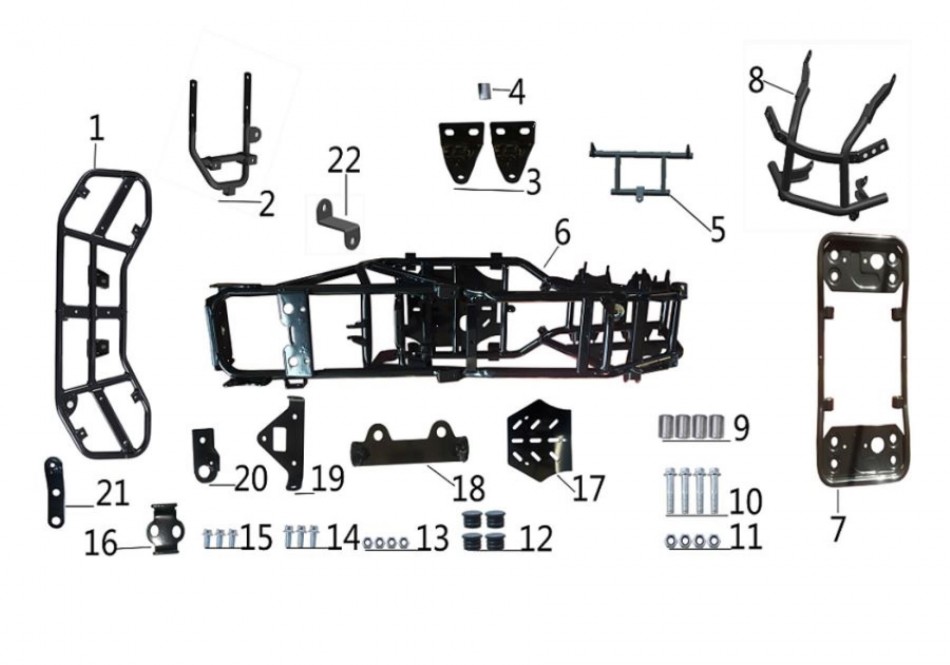 pièces de chassis pour VTT TAOTAO REX-  VTT LACHUTE