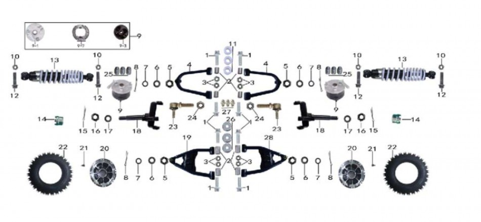 front and suspension parts for atv taotao raptor 125  - vtt lachute