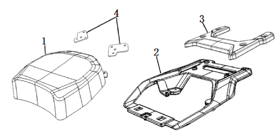 Diagram and Seat bracket parts for SUPER SOCO CPX - VTT LACHUTE
