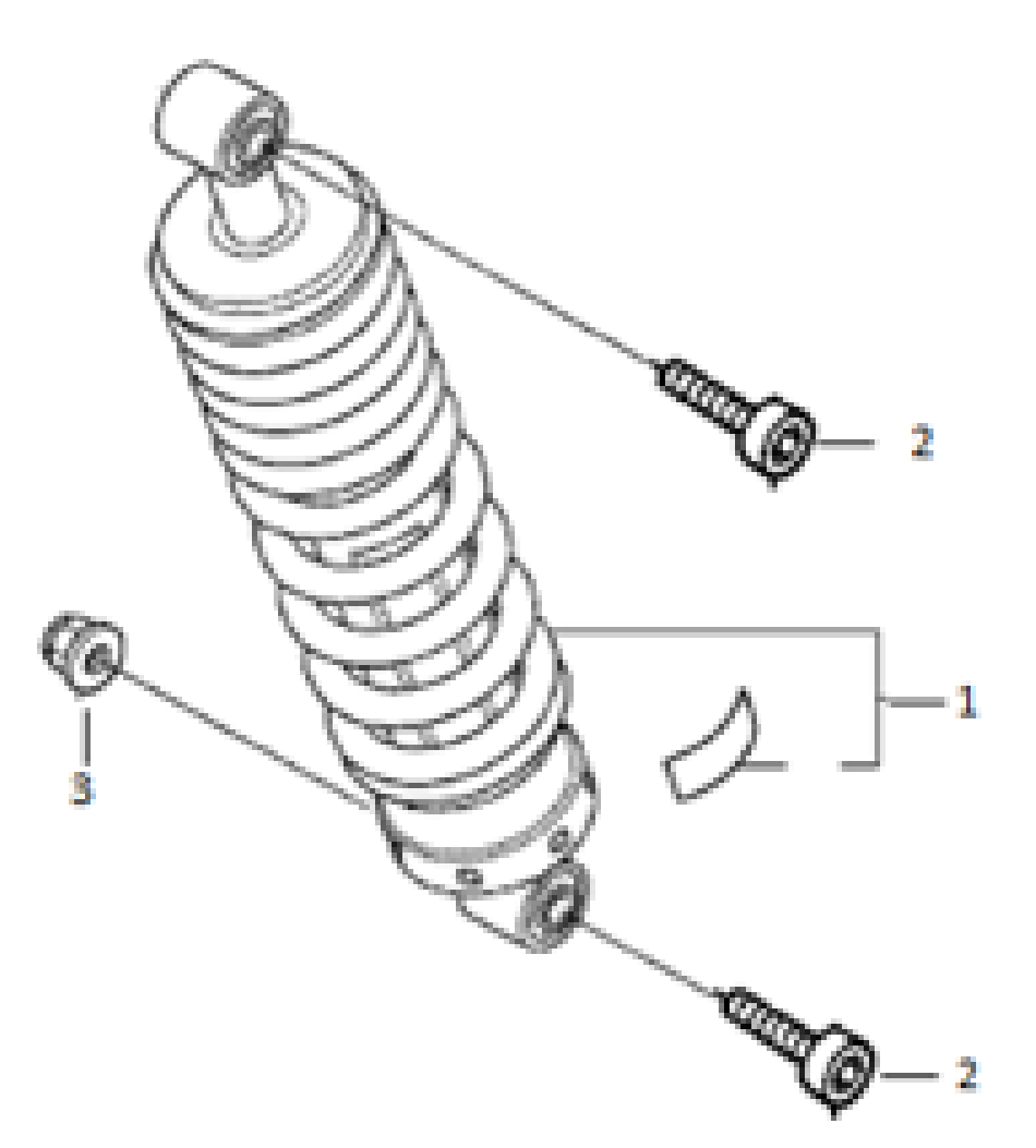 Diagram and parts of Rear shock for SUPER SOCO TC - VTT LACHUTE