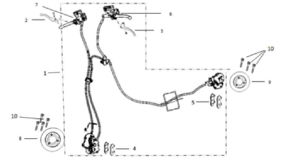 Diagram and Brake system parts for SUPER SOCO TC - VTT LACHUTE