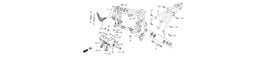 Diagram and parts of Frame for SUPER SOCO TSX - VTT LACHUTE