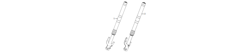 Diagram and parts of Front suspension for SUPER SOCO TSX - VTT LACHUTE