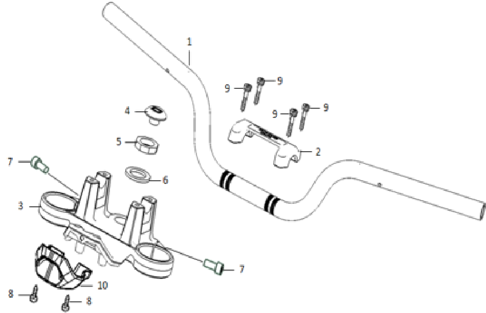 Diagram and parts of Steering for SUPER SOCO TC-MAX - VTT LACHUTE