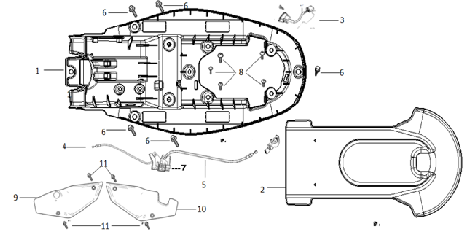 Diagram and Rear body parts for SUPER SOCO TC-MAX - VTT LACHUTE
