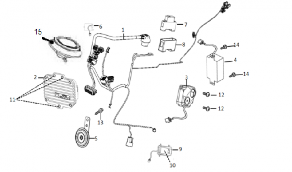 Diagram and parts for Electronic system SUPER SOCO TC-MAX- VTT LACHUTE