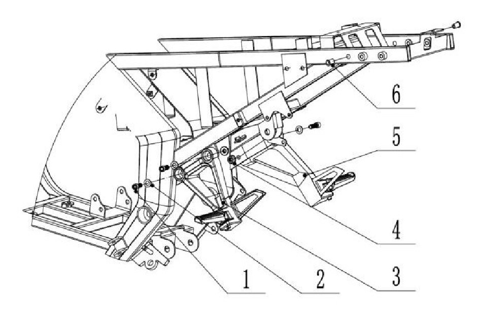 Diagram of rear footrest for the TINBOT KOLLTER ES1 PRO - VTT LACHUTE